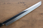 Sakai Takayuki Eau Trempe Honyaki Acier Blanc No.2 Finition en miroir Sakimaru Yanagiba  300mm Ebène avec bague Manipuler avec Gaine - japanny-FR