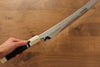 Jikko Acier argenté NO.3 Sakimaru Yanagiba 360mm Manipuler Ebène avec bague - japanny-FR
