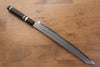 Jikko Acier Bleu Damas Kiritsuke Sujihiki 300mm Manipuler Ebène avec double anneau - japanny-FR
