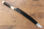 Jikko Acier argenté NO.3 Finition en miroir Kiritsuke Yanagiba 330mm Manipuler Ebène avec bague - japanny-FR